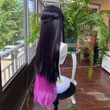 [Styled] Helektra Cosplay Wig Hysilens 96cm Black Purple Blue Mixed Wig Cosplay Heat Resistant Synthetic Wig for Halloween Costu