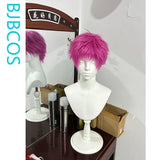 [Styled Wig]‌Kusuo Saiki Wig Anime The Disastrous Life of Saiki K. Men  Halloween Pink Hair Saiki Cosplay Free Wig Cap