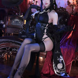 Zhenhai Cosplay Costume Azur Lane Hanfu Style Cheongsam Luxury Skin Women Full Set Outfit For Halloween Carnival Role Play