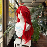 [Styled Wig]Argenti Cosplay Wig Game Honkai Star Rail HSR Women Men Red Long Curly Hair Role Play Props Halloween Party Wig