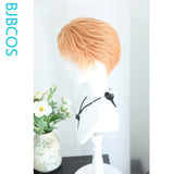 [Styled Wig]Jesse Cosplay Lace Front Wig Anime Short Light Pink Yellow Men's Texture Sensation Hair Halloween Party Wig Cap