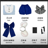 Ciel Phantomhive Cosplay Costume Anime Blue Overalls Full Set Cute Uniform Set Anime Carnival Party Halloween Role Playing S-2XL