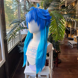 [Styled Wig]Aoba Seragaki Cosplay Wig Game Dramatical Murder Men Mixed Blue Long Hair Heat Resistant Synthetic For Halloween