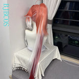 [Styled] Changli Cosplay Wig 90cm Long Hair with Ponytail Pink Silver White Red Wig Cosplay Heat Resistant Synthetic Wigs