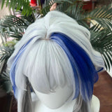 [Styled Wig]Wuthering Waves Galbrena Cosplay Wig WomenBlue Shoulder-length Hair Heat Resistant Fiber Hair Carnival Halloween