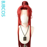 [Styled Wig]Ancient costume versatile COS imitation hand hook half tied high ponytail hair set, red haired NPC, young demon lord