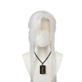 [Styled Wig]WHERE WINDS MEET Silver White Three Heavens Three Pointed Lace Front Wig COS Hairy Girl Style Wig Set