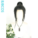 [Styled Wig]He Xiangu Cosplay Lace Front Wig Or Patch Front Wig Long Black Ponytail Hair Antique Style Versatile NPC Halloween
