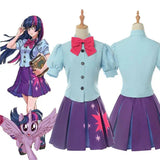 Twilight Sparkle AnimeCosplay Costume Human Dress Sailor Suit Women Skirt JK Students Halloween Carnival Party Uniform Set