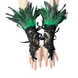 Feather Gloves Cosplay Anime Colorful Angel Devil Lolita Lace Sleeves Accessories Fashion Trends Props Halloween Carnival Party