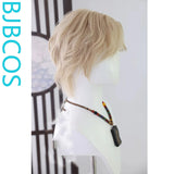 [Styled Wig]Lace Front Wig Small lace men's gold daily COS short hair micro spray fluffy universal wig