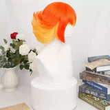 [Styled Wig]Pumpkin Pie Cookie‌ Cosplay Wig Game Cookie Run Kingdomm Women Mixed Orange Short Hair Roleplay Halloween Party