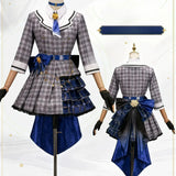 【In Stock】Hoshimachi Suisei Cosplay Costumes Anime VTuber Women Gray Plaid Dress Prop Full Set Uniform Halloween Christmas