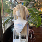 [Styled Wig]Fuwawa Cosplay Wig Anime VTuber Women Light Golden Long Hair For Heat Resistant Synthetic Halloween Party Wigs