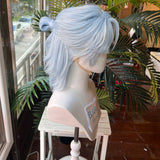 [Styled Wig]‌Adrian Wen Xiaohui Cosplay Wig Anime Additional Inheritance Fu Jia Yi Chan Light Blue Short Curly Hairs Cosplay Wig