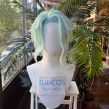 [Styled Wig]Il Dottore Cosplay Wig Game Genshin Impact Men The Doctor Light Blue Hair 43CM For Party Role Play Halloween Wigs