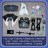 The Traveler Lumine Cosplay Costume Genshin Impact Women Dark Blue Role Play Set Anime Performance Outfit Halloween Party Props