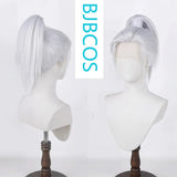 [Styled Wig]Silver white antique style male and female pointed cosplay wig, versatile ponytail headband for movies, TV shows