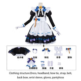 【In Stock】Miliastra Wonderland Cosplay Costume Game Genshin Impact Women Black And White Maid Dress Halloween Party Size S-3XL