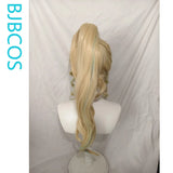 [Styled Wig]‌Vesna Strivozha Cosplay Wig Game Genshin Impact Women Mixed Light Yellow Long 98CM High Ponytail Hair Carnival