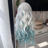 [Styled] HSR Firefly Cosplay Wig 60cm Long Straight Wig Silver Gray Blue Gradient Wig Cosplay Anime Wigs Heat Resistant Hair