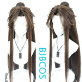 [Styled Wig]Brown Xie Lianchu Wanning Corn Beard Hairy Girl Patch COS Style Wig Set