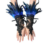 Feather Gloves Cosplay Anime Colorful Angel Devil Lolita Lace Sleeves Accessories Fashion Trends Props Halloween Carnival Party