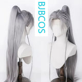 [Styled Wig]Qin Chelin and Deep Space Silver White cosplay wig with lace Lace Front Wig antique style high ponytail in front