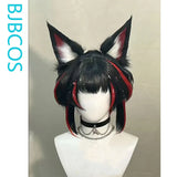 [Styled Wig]Blossom Springs Ahri Cosplay Wig Game Anime Woman Black Mixed Red Short 40CM Hair For Party Role Play Halloween Wigs