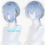 [Styled Wig]The Shorekeeper Cosplay Wig Women 40CM Short Light Blue Hair Anime Costume Theme Party Heat Resistant Synthetic Wig