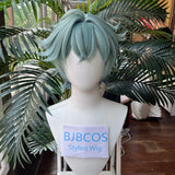 [Styled Wig] Lohen Cosplay Wig Genshin Impact  Men Short 35cm Green Hair Knights of Favonius Cosplay Halloween Wig
