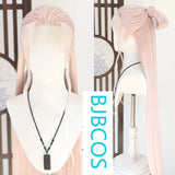 [Styled Wig]Lace Front Wig Pink Hanfu men's ancient costume creative COS 1.2-meter styling wig set