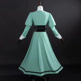 Sapphire Cosplay Costume Anime The Ribbon Hero Women Green Long Dress With Headwear Full Set Role Play Outfit Theme Party S-XL