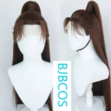 [Styled Wig]Ashes of the Kingdom‌ Yuan Shu brown Lace Front Wig COS ancient style creative wig set