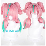 [Styled] ZZZ Aria Cosplay Wig 52cm Short Pink Green Mixed Wig Anime Heat Resistant Synthetic Wigs for Halloween Carnival Party
