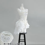 Anime Bunny Girl Cosplay Costume White Size【S-L】 Lace Ruffled Lingerie With Headband And Corset Lingerie Costumes Clothing