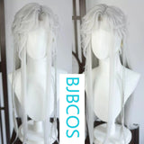 [Styled Wig]Lace Front Wig Silver gray patch beauty pointed wig set, ancient style novel anime master COS wig set