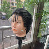 [Styled Wig]‌Sasaki‌ Cosplay Wig Smoking Behind The Supermarket With Cosplay Black Short Hair Halloween Party Play Role