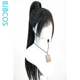 [Styled Wig]Ancient Style Heroine Cosplay Wig Long Black High Ponytail Hair Antique Style Versatile NPC Shaped COS Wig Halloween