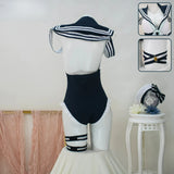 Kitagawa Marin‌ Anime My Dress Up Darling Cosplay Costumes Hat Wristband Navy Style Swimsuit Maid Outfit Halloween Clothes