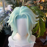 [Styled Wig]Il Dottore Cosplay Wig Game Genshin Impact Men The Doctor Light Blue Hair 43CM For Party Role Play Halloween Wigs