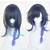 [Styled Wig]Ukusik Укусик Cosplay Wig Game Arknights Women Long Ponytail Mixed Dark Blue 64CM Hair Anime Cosplay Party Wig