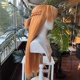 [Styled Wig]Asuna Cosplay Wig Anime Women 85CM Orange Long Hair For Party Role Play Halloween Heat Resistant Synthetic Wigs