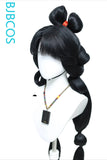 [Styled Wig]Sword Three Braised Jianghu Lolita Fake Lace Front Wig COS Style Wig Set