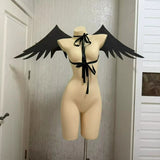 Shizuyama Mashiro Cosplay Costume Women Foldable Black Versatile Pearl Cotton Small Wings Cosplay Halloween Carnival Party Prop