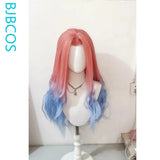 [Styled Wig]‌Mizi Cosplay Wig Anime Alien Stage Pink Gradient Blue Purple Long 76-80CM Synthetic Hair Halloween Heat Resistant