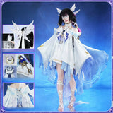 Columbina Hyposelenia Cosplay Costume Game Genshin Impact Women White And Purple Dress Headwear Set Anime Uniform Halloween