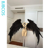 Albedo Cosplay Black Wings Anime Overlord Cosplay Foldable Versatile Pearl Cotton Angel Devil Lolita Props Halloween Carnival