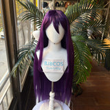 [Styled Wig]Yuri‌ Cosplay Wig Game Doki Doki Literature Club Women Purple Long Straight Hair Halloween Carnival Party Cosplay