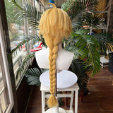 [Styled Wig]Aether Cosplay Wig Genshin Impact Man Long 80CM Linen Gold With Braid Hair For Anime Cosplay Halloween Party Wigs
